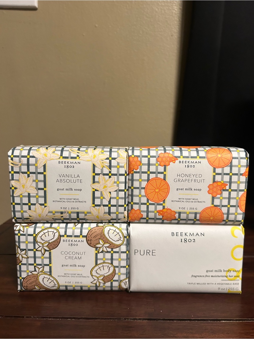 Lot Of 4 Beekman 1802 Goat Milk Bar Soaps Vanilla, Coconut, Pure, Grapefruit